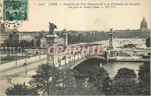 Cartes postales Paris Perspective du Pont Alexandre III et de l'Esplanade des Invalides