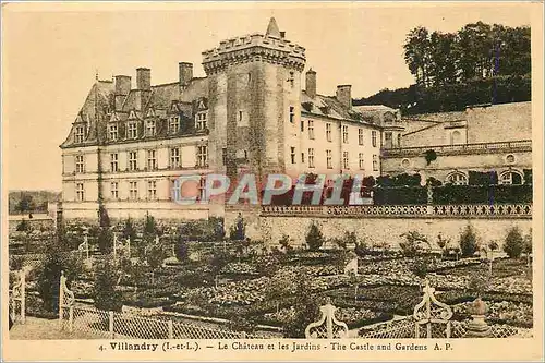 Cartes postales Villandry (I et L) le Chateau et les Jardins