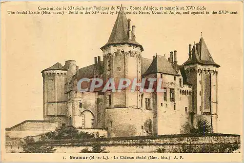 Ansichtskarte AK Saumur (M et L) le Chateau Feodal Construit des le XIe siecle par Foulques de Nerra Comte d'Anjo