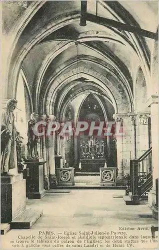 Cartes postales Paris Eglise Saint Julien le Pauvre Chapelle de Saint Joseph et Absidiole Septentrionale