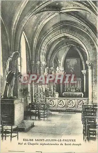 Cartes postales Eglise Saint Julien le Pauvre Nef et Chapelle Septentrionales de Saint Joseph