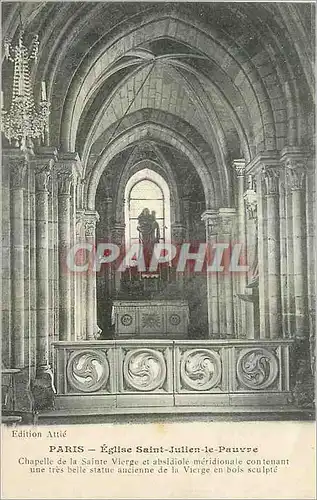 Cartes postales Paris Eglise Saint Julien le Pauvre Chapelle de la Sainte Vierge et Absidiole Meridionale