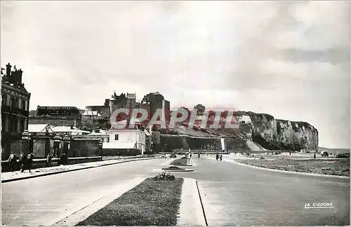 Moderne Karte Dieppe (Seine Inferieure) le Chateau et Jardins du Canada l'Esplanade le Long de la Mer