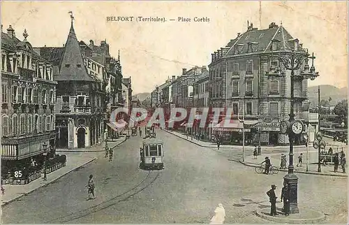 Ansichtskarte AK Belfort (Territoire) Place Corbis Tramway