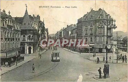 Cartes postales Belfort (Territoire) Place Corbis Tramway