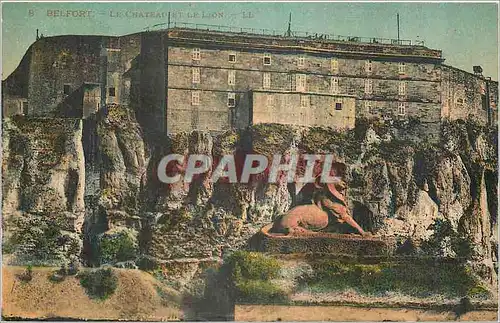 Cartes postales Belfort le Chateau et le Lion