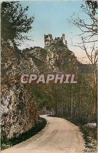 Moderne Karte Vallee de la Sioule Ruines du Chateau Rocher Construit au XIIIe s par les Seigneurs de Bourbon