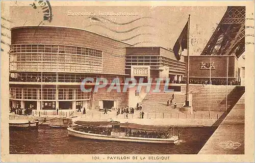 Cartes postales Pavillon de la Belgique Paris Exposition internationale 1937 Tour Eiffel