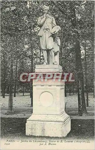 Ansichtskarte AK Paris Jardin du Luxembourg Statue de E Lesueur (1617 1655)