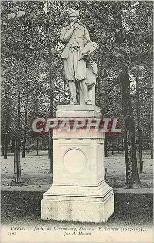 Cartes postales Paris Jardin du Luxembourg Statue de E Lesueur (1617 1655)