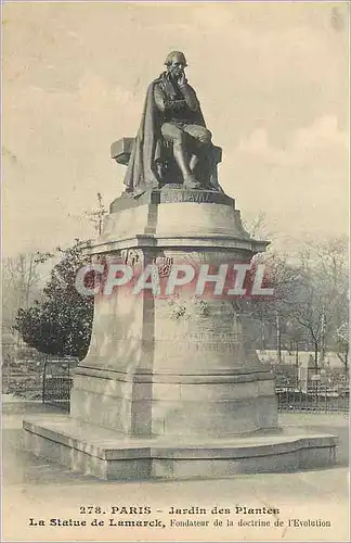 Cartes postales Paris Jardin des Plantes Statue de Lamarck Fondateur de la Doctrine de l'Evolution