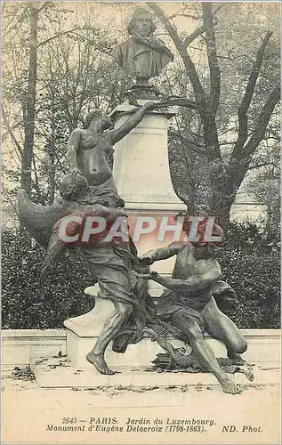 Ansichtskarte AK Paris Jardins du Luxembourg Monument d'Eugene Delacroix (1798 1863)