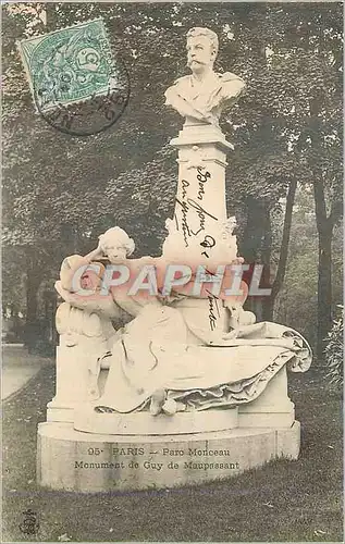 Cartes postales Paris Parc Monceau Monument de Guy de Maupassant