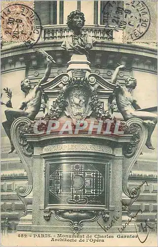 Cartes postales Paris Monument de Charles Garnier Architecte de l'Opera