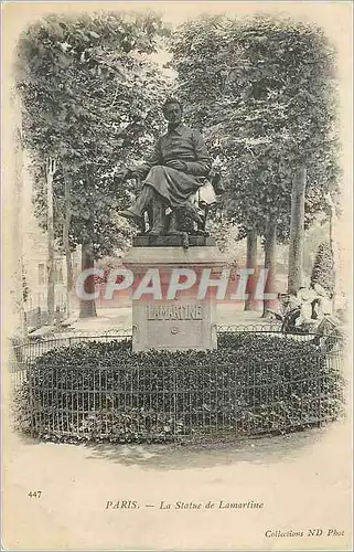 Cartes postales Paris La Statue de Lamartine