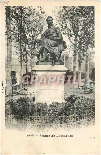 Cartes postales Paris La Statue de Lamartine