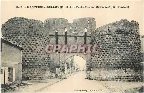Cartes postales Montreuil Bellay (M et L) Porte St Jean (Mon Hist XIIIe Siecle)