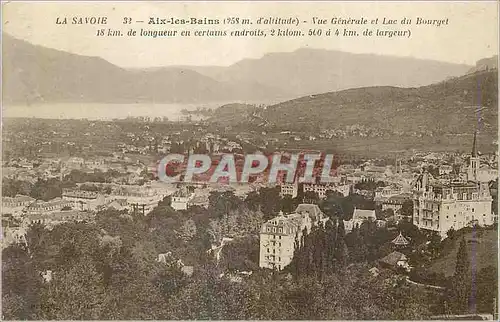 Cartes postales Aix les Bains (258 m d'altitude) La Savoie Vue Generale et Lac du Bourget 18 km de Longueur