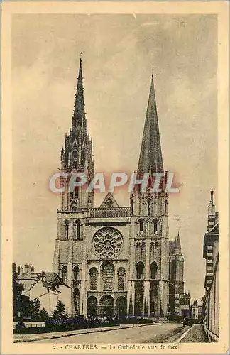 Cartes postales Chartres La Cathedrale vue de face