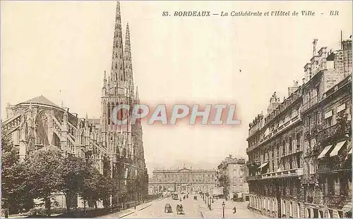 Cartes postales Bordeaux la Cathedrale et l'Hotel de Ville