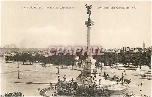 Ansichtskarte AK Bordeaux Place des Quinconces Monument des Girondins