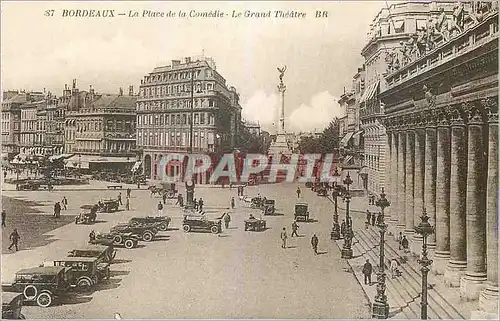 Cartes postales Bordeaux La Place de la Comedie le Grand Theatre