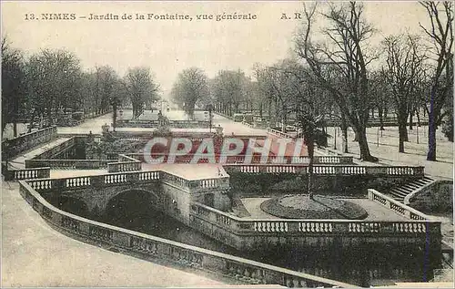 Ansichtskarte AK Nimes Jardin de la Fontaine Vue Generale