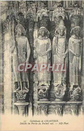 Cartes postales Cathedrale de Chartres Detail du Porche du Portail Sud