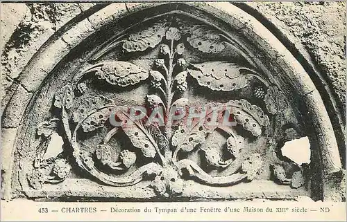 Cartes postales Chartres Decoration du Tympan d'une Fenetre d'une Maison du XIIIe Siecle