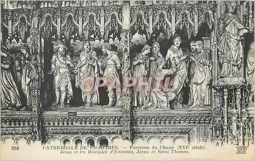 Cartes postales Cathedrale de Chartres Pourtour du Choeur (XVIme Siecle) Jesus et les Disciples d'Emmaus Jesus e
