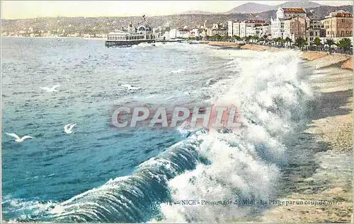 Ansichtskarte AK Nice Promenade du Midi La Plage par un Coup de Mer