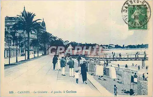 Cartes postales Cannes La Croisette A Gauche Le Carlton
