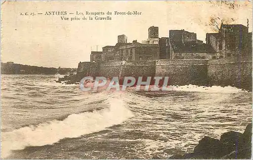 Cartes postales Antibes Les Remparts du Front de Mer Vue prise de la Gravelle