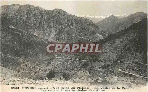 Cartes postales Levens (A M) Vue prise du Plateau La Vallee de la Vesuble Vue en Amont sur la Chaine des Alpes