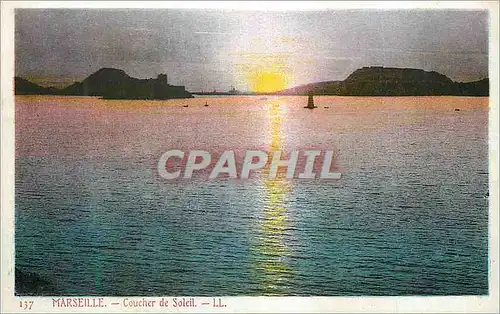 Cartes postales Marseille Coucher de Soleil