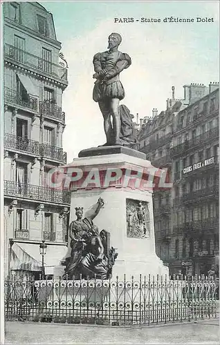 Ansichtskarte AK Paris Statue d'Etienne Dolet