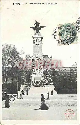 Ansichtskarte AK Paris Le Monument de Gambetta