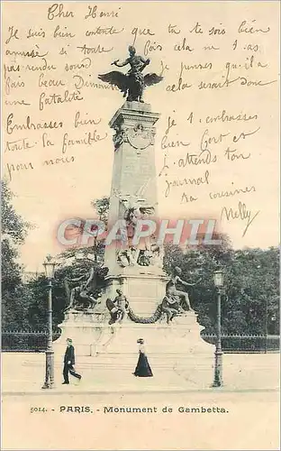 Cartes postales Paris Le Monument de Gambetta