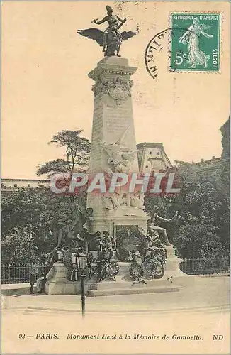 Ansichtskarte AK Paris Le Monument eleve a la Memoire de Gambetta