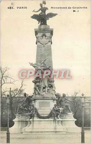 Cartes postales Paris Monument de Gambetta