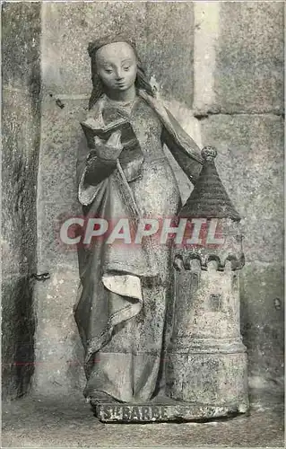Cartes postales moderne Collegiale de Saint Junien Statue Polychrome (Ier Moitie du XVe S) Sainte Barbe