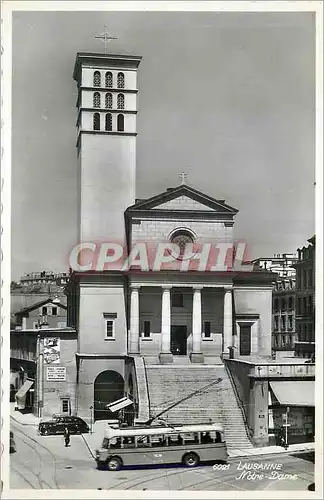 Cartes postales moderne Lausanne Notre Dame Autobus