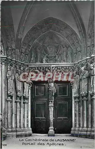 Cartes postales moderne La Cathedrale de Lausanne Portail des Apotres