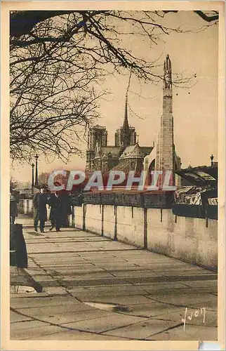 Ansichtskarte AK Paris en Flanant Quai de la Tournelle Notre Dame