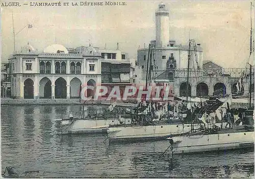 Moderne Karte Alger L'Amiraute et la Defense Mobile Bateaux