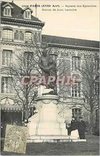 Cartes postales Paris (XVIIe Arrt) Square des Epinettes Statue de Jean Leclaire