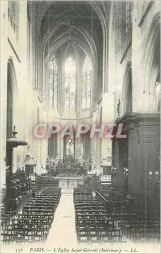Cartes postales Paris Eglise Saint Gervais (Interieur)
