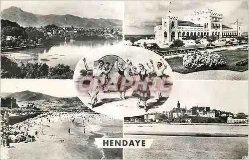 Cartes postales moderne Hendaye Frontiere Franco Espagnole Vue Generale Casino Le Fandango Plage Fontarabie