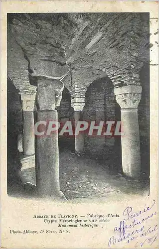 Cartes postales Abbaye de Flavigny Fabrique d'Anis Crypte Merovingienne VIIIe Siecle Monument Historique