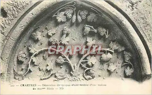 Cartes postales Chartres Decoration du Tympan d'une fenetre d'une Maison du XIIIme Siecle